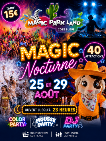 Nocturne 25 août 29 août
achat en ligne uniquement