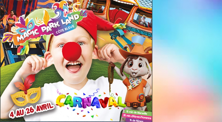 Du 4 au 26 avril 2026
venez célébrer le Carnaval
au parc d'attractions
Parc décoré
Stand de maquillage présent